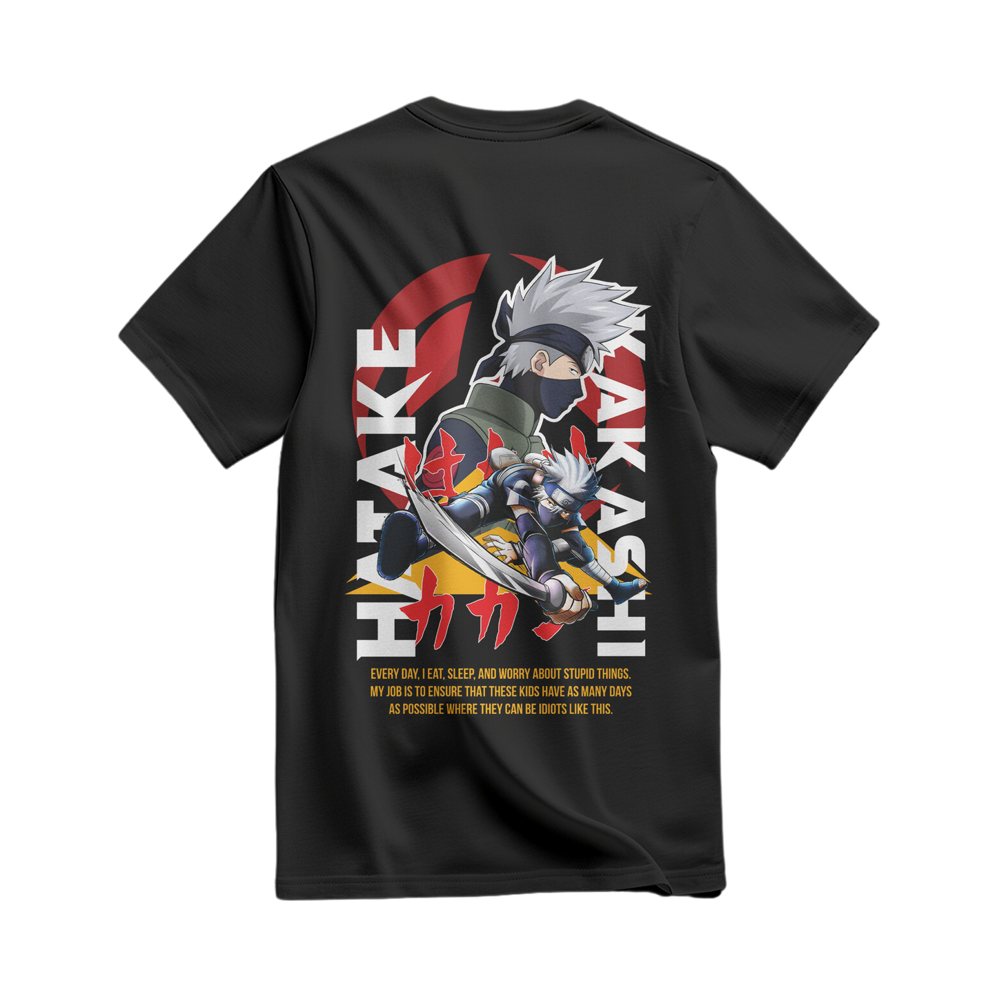 Kakashi Hatake (Naruto) Oversized Black T-shirt