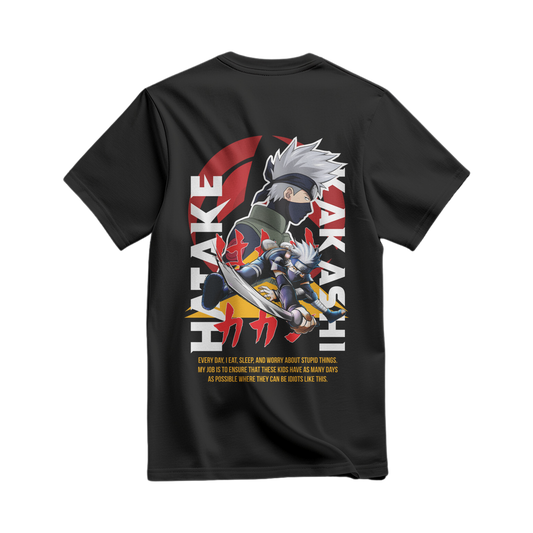 Kakashi Hatake (Naruto) Oversized Black T-shirt