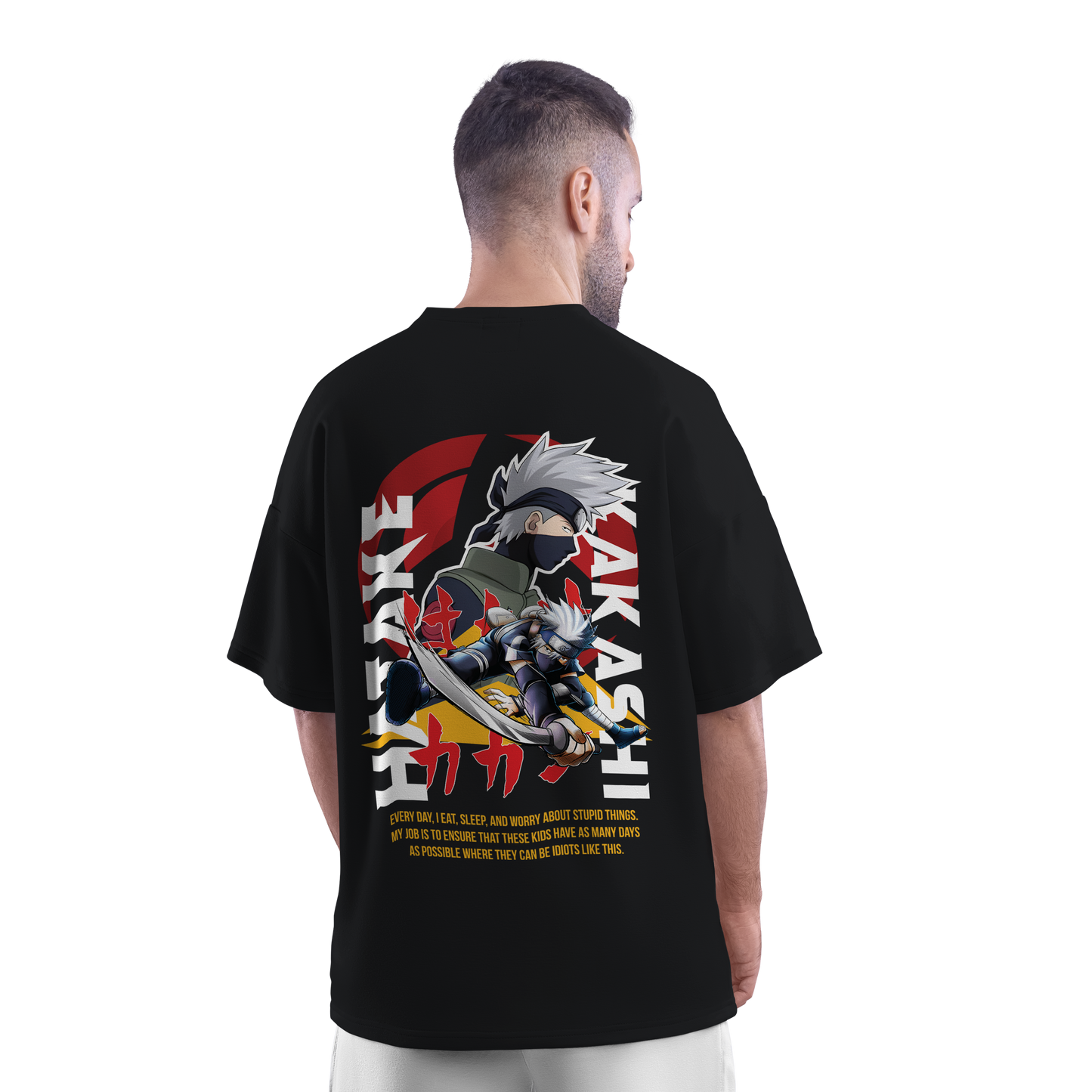 Kakashi Hatake (Naruto) Oversized Black T-shirt