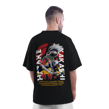 Kakashi Hatake (Naruto) Oversized Black T-shirt