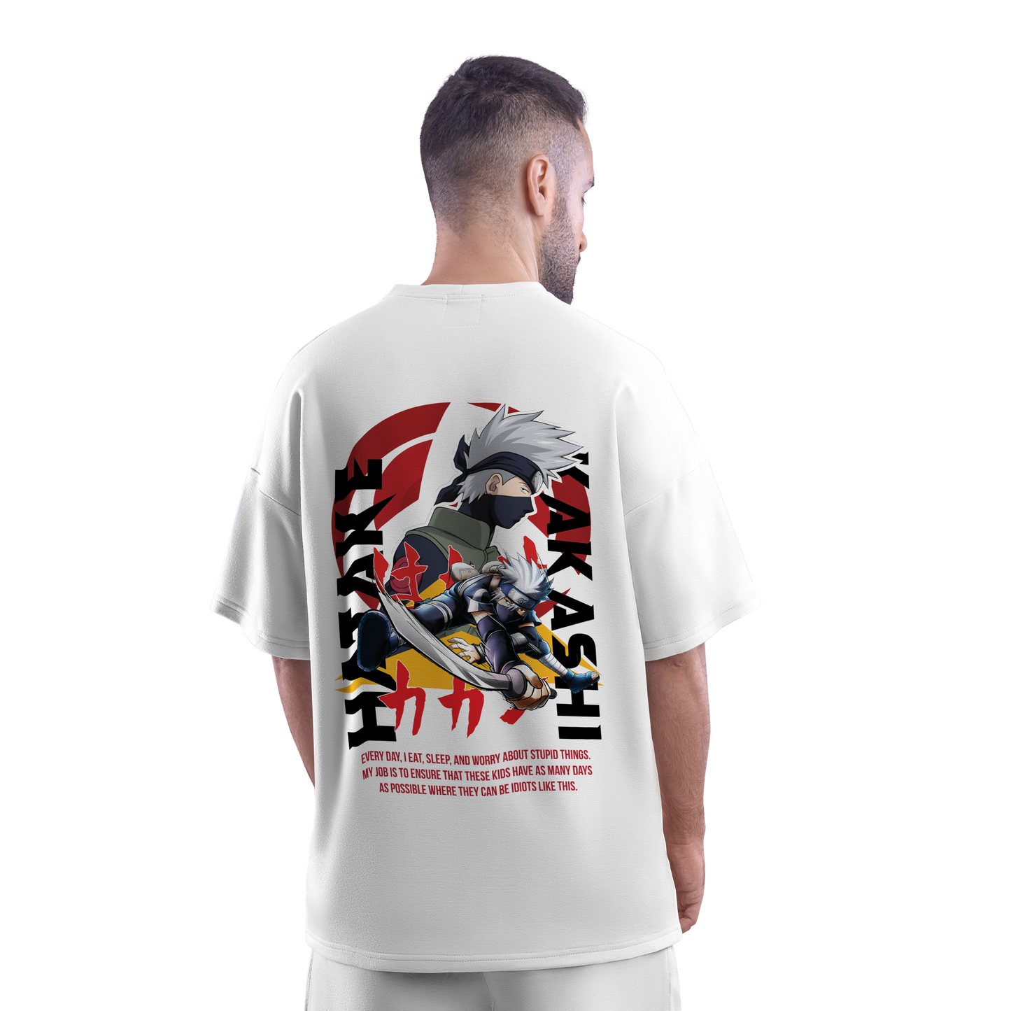 Kakashi Hatake (Naruto) Oversized White T-shirt